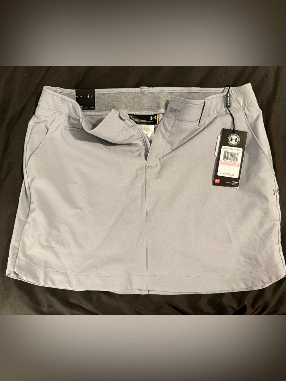 Under Armour Women's Light Gray Flat-Front Athletic Skort